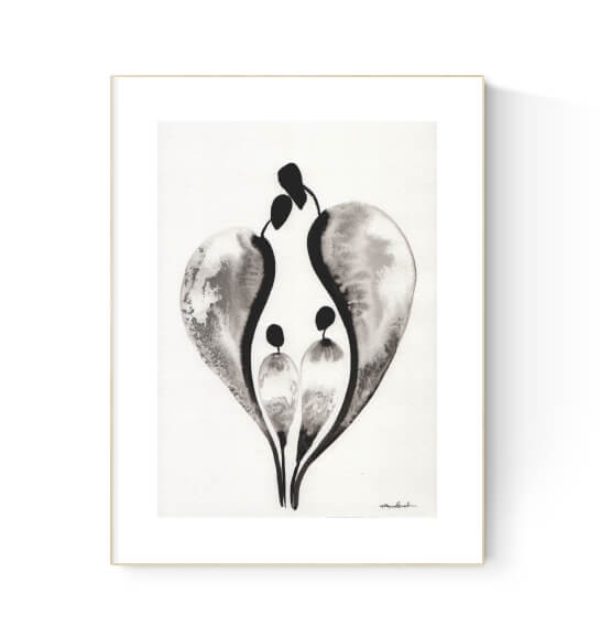 grafika 21/30 ręcznie malowana, abstrakcja