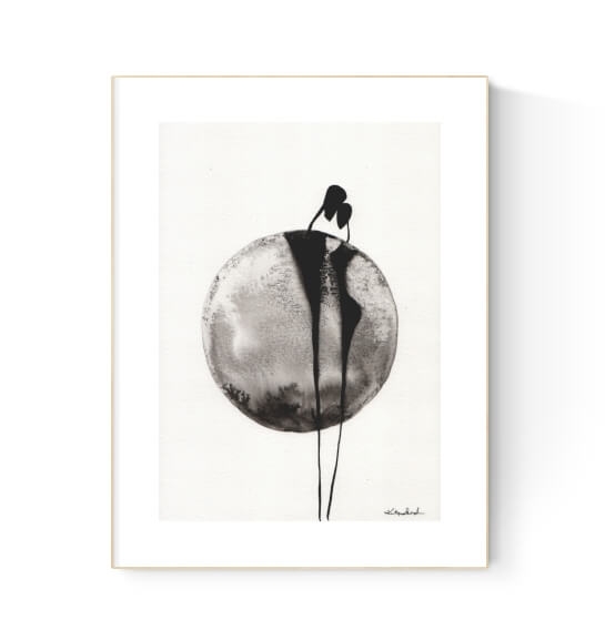grafika 21/30 ręcznie malowana, abstrakcja