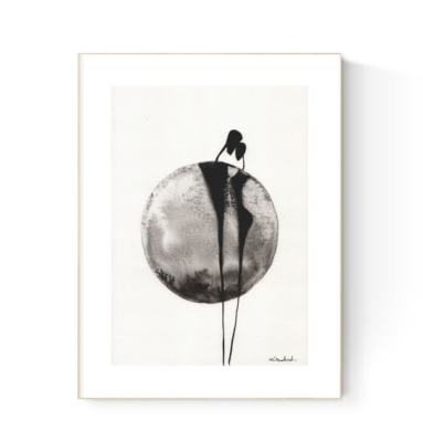 grafika 21/30 ręcznie malowana, abstrakcja