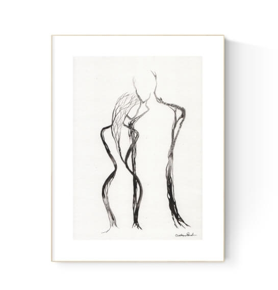 grafika 21/30 ręcznie malowana, abstrakcja