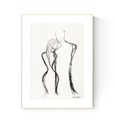 grafika 21/30 ręcznie malowana, abstrakcja