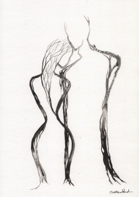 grafika 21/30 ręcznie malowana, abstrakcja