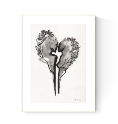 grafika 21/30 ręcznie malowana, abstrakcja