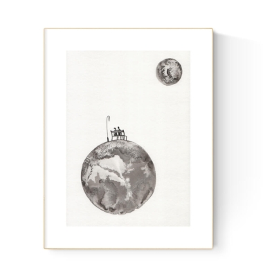 grafika 21/30 ręcznie malowana, abstrakcja