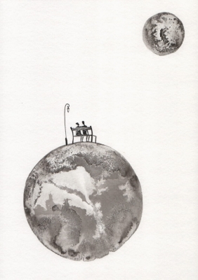 grafika 21/30 ręcznie malowana, abstrakcja
