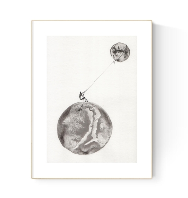 grafika 21/30 ręcznie malowana, abstrakcja