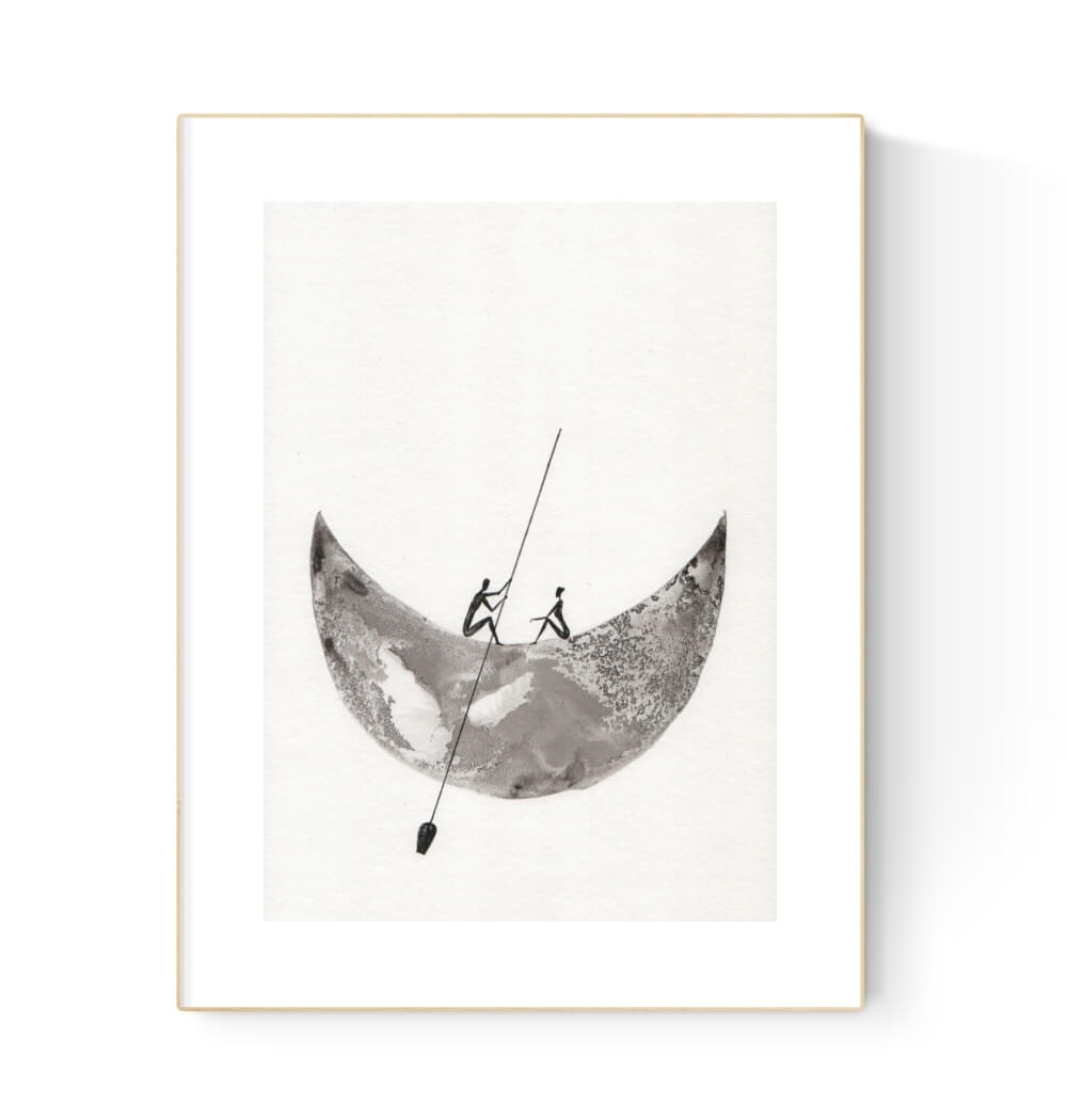 grafika 21/30 ręcznie malowana, abstrakcja