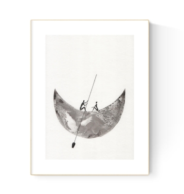 grafika 21/30 ręcznie malowana, abstrakcja