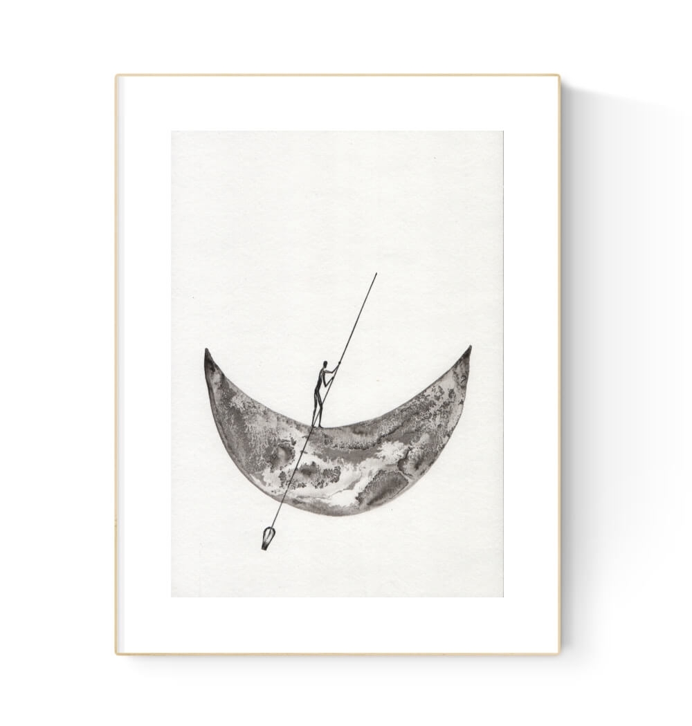 grafika 21/30 ręcznie malowana, abstrakcja