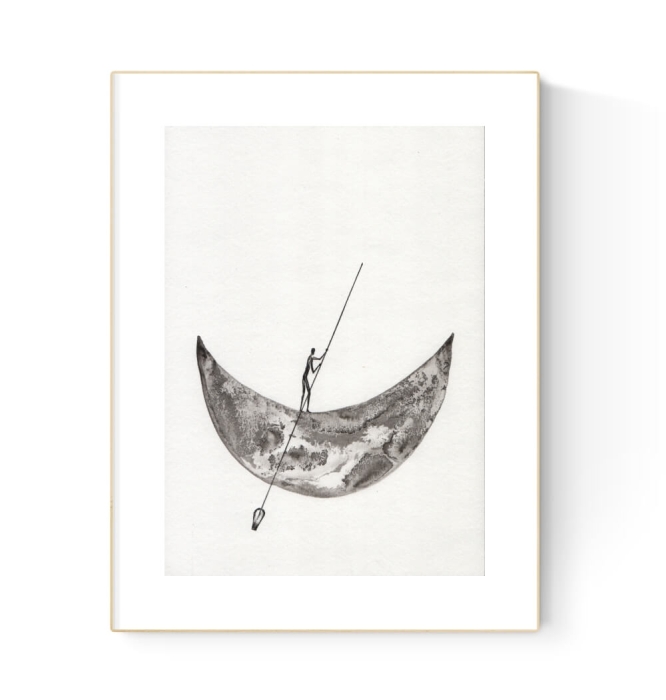 grafika 21/30 ręcznie malowana, abstrakcja
