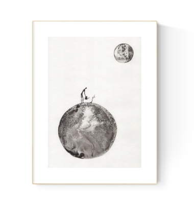 grafika 21/30 ręcznie malowana, abstrakcja
