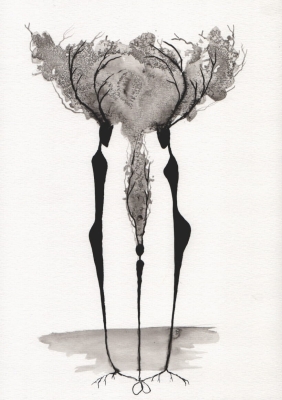 grafika 21/30 ręcznie malowana, abstrakcja