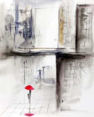abstrakcja 40x50, deszczowa ulica