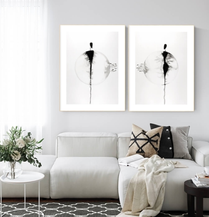 zestaw 2 obrazów 50 x 70 cm,  minimalizm