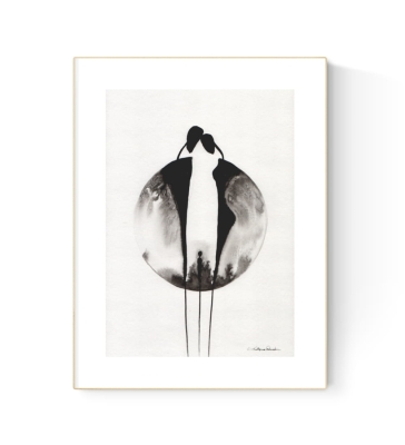 grafika 21/30 ręcznie malowana, abstrakcja
