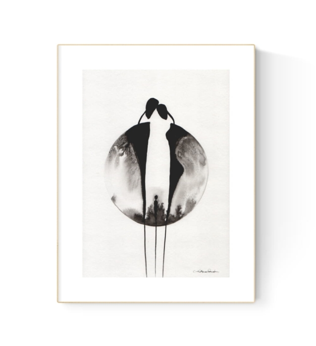 grafika 21/30 ręcznie malowana, abstrakcja