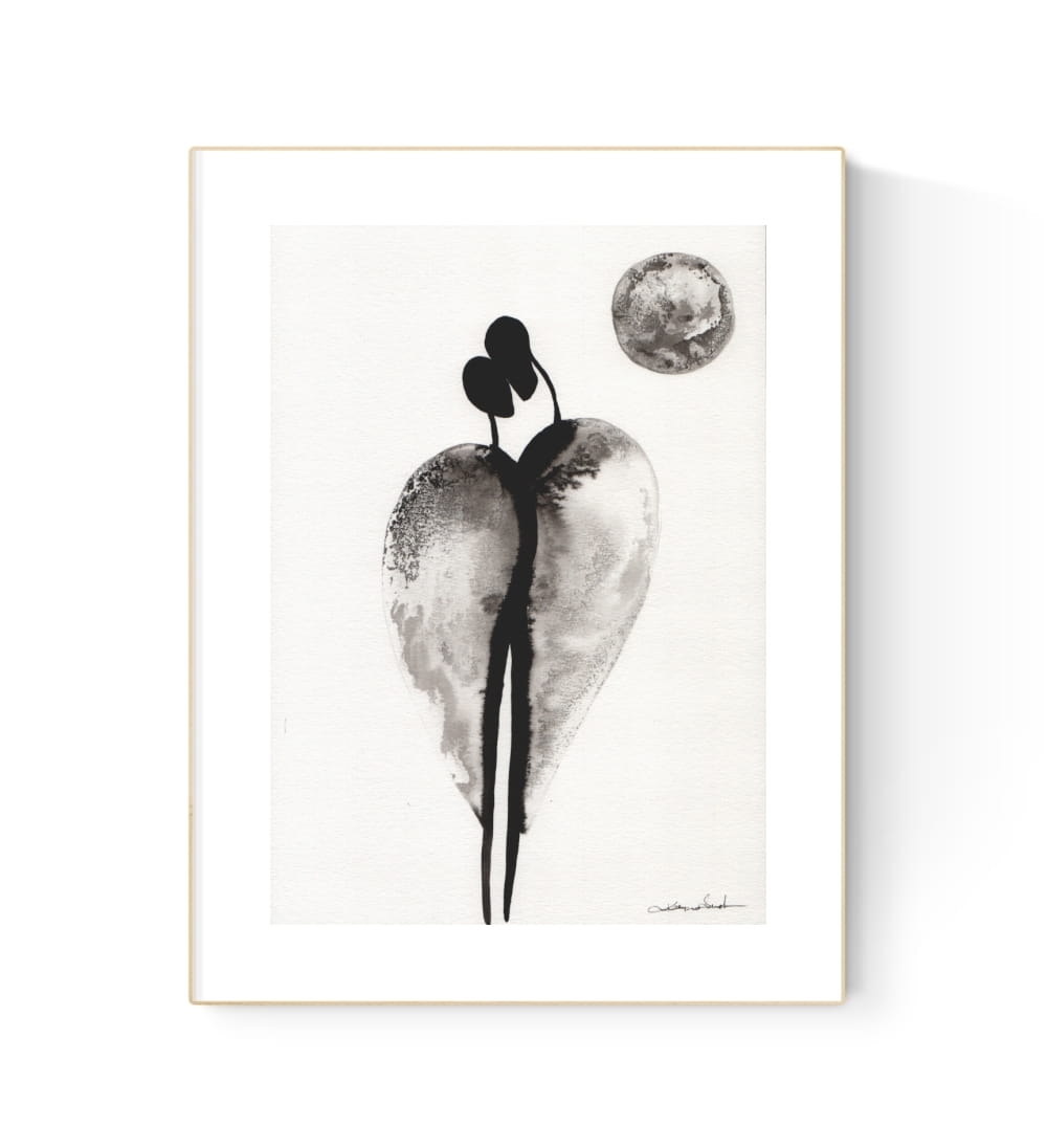 grafika 21/30 ręcznie malowana, abstrakcja