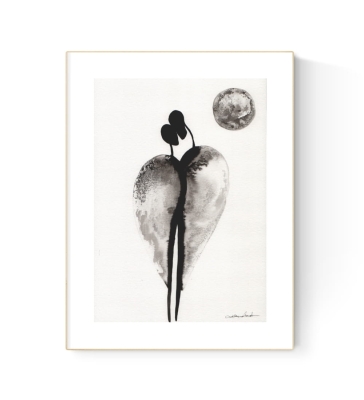 grafika 21/30 ręcznie malowana, abstrakcja
