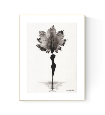 grafika 21/30 ręcznie malowana, abstrakcja