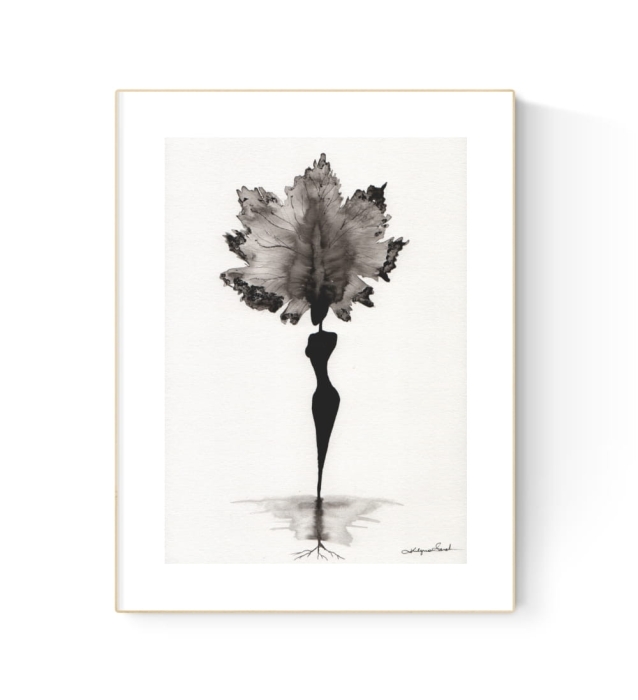 grafika 21/30 ręcznie malowana, abstrakcja 