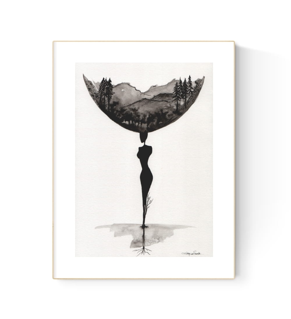 grafika 21/30 ręcznie malowana, abstrakcja