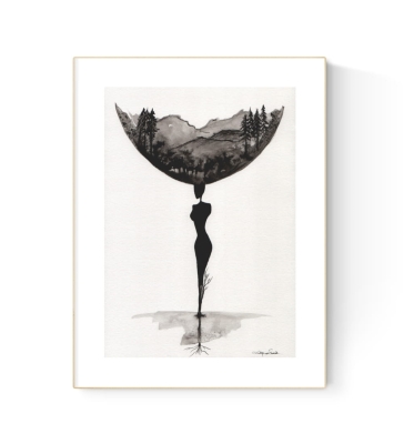 grafika 21/30 ręcznie malowana, abstrakcja