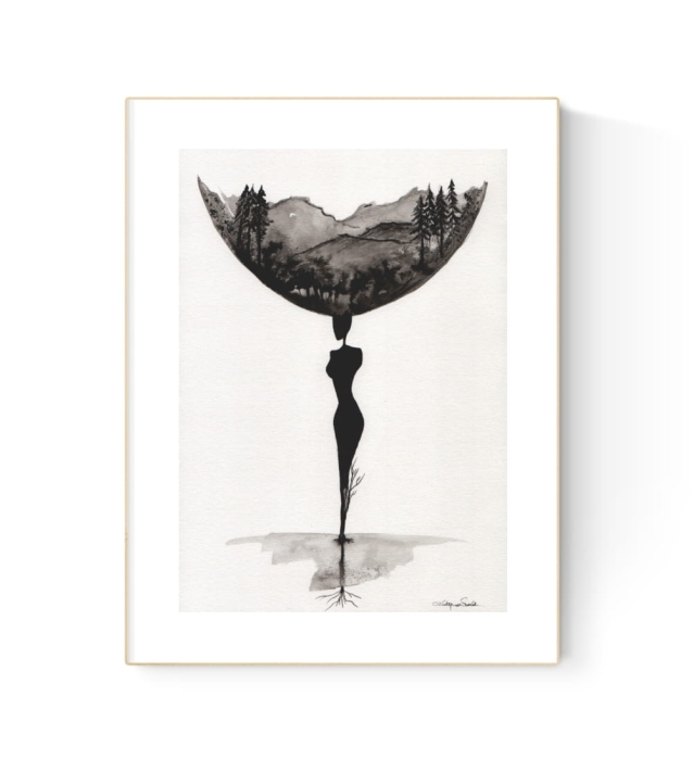 grafika 21/30 ręcznie malowana, abstrakcja