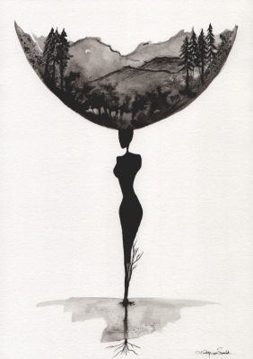 grafika 21/30 ręcznie malowana, abstrakcja