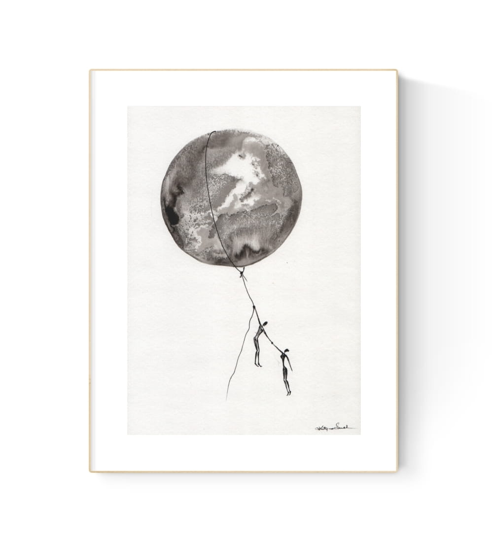 grafika 21/30 ręcznie malowana, abstrakcja