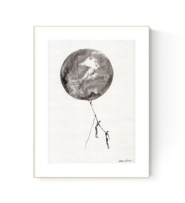 grafika 21/30 ręcznie malowana, abstrakcja