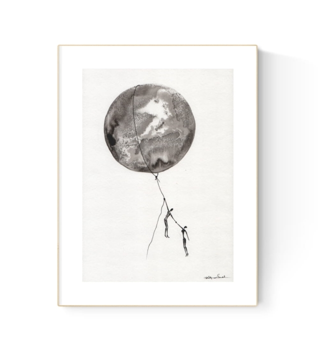 grafika 21/30 ręcznie malowana, abstrakcja