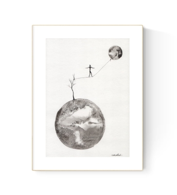 grafika 21/30 ręcznie malowana, abstrakcja