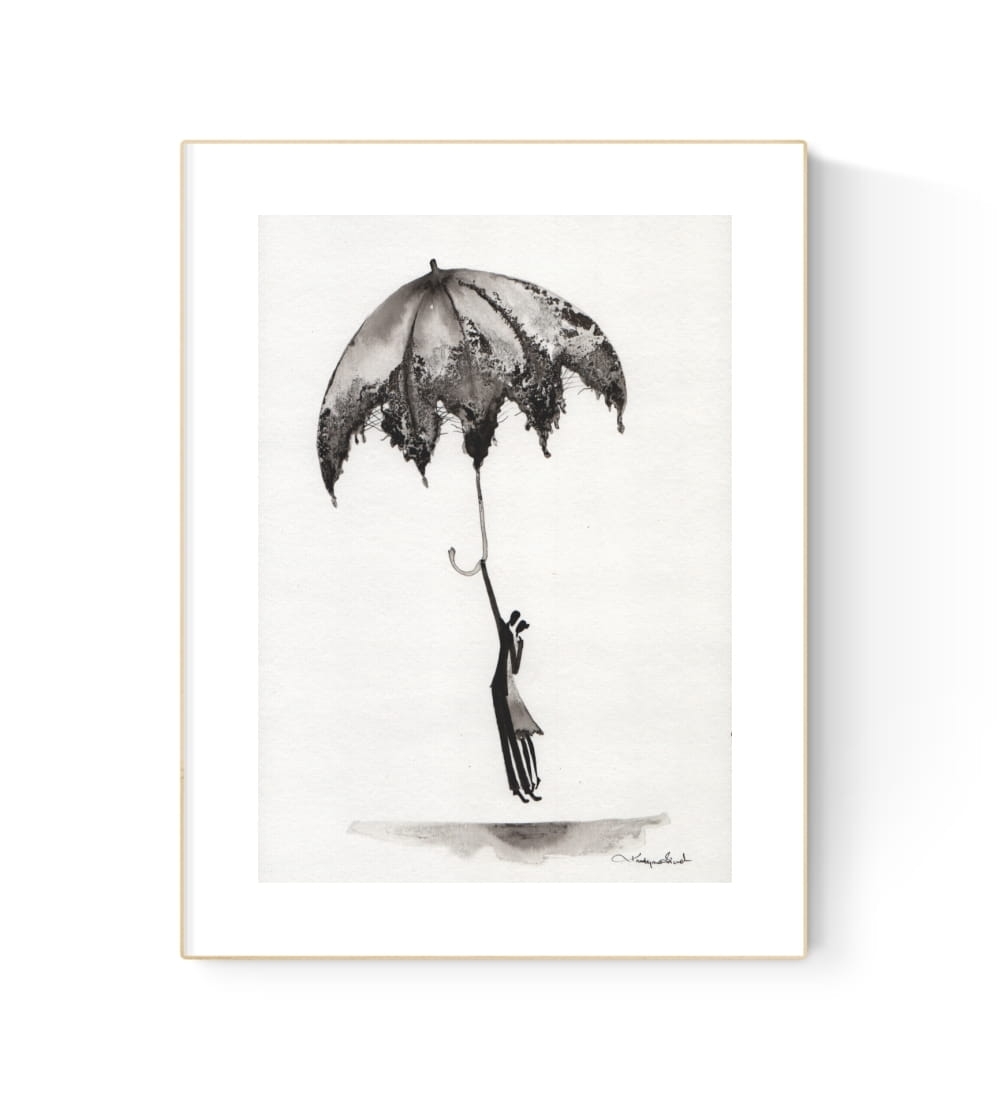 grafika 21/30 ręcznie malowana, abstrakcja