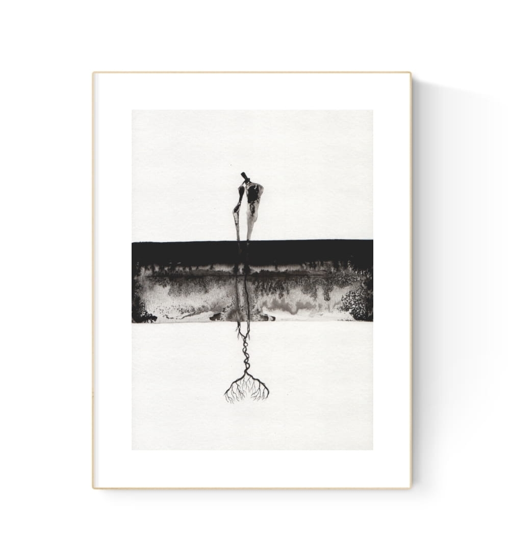 grafika 21/30 ręcznie malowana, abstrakcja