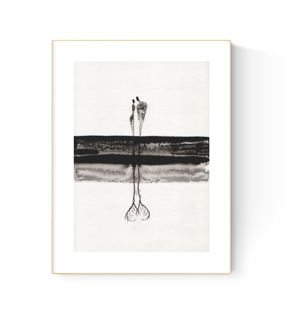 grafika 21/30 ręcznie malowana, abstrakcja