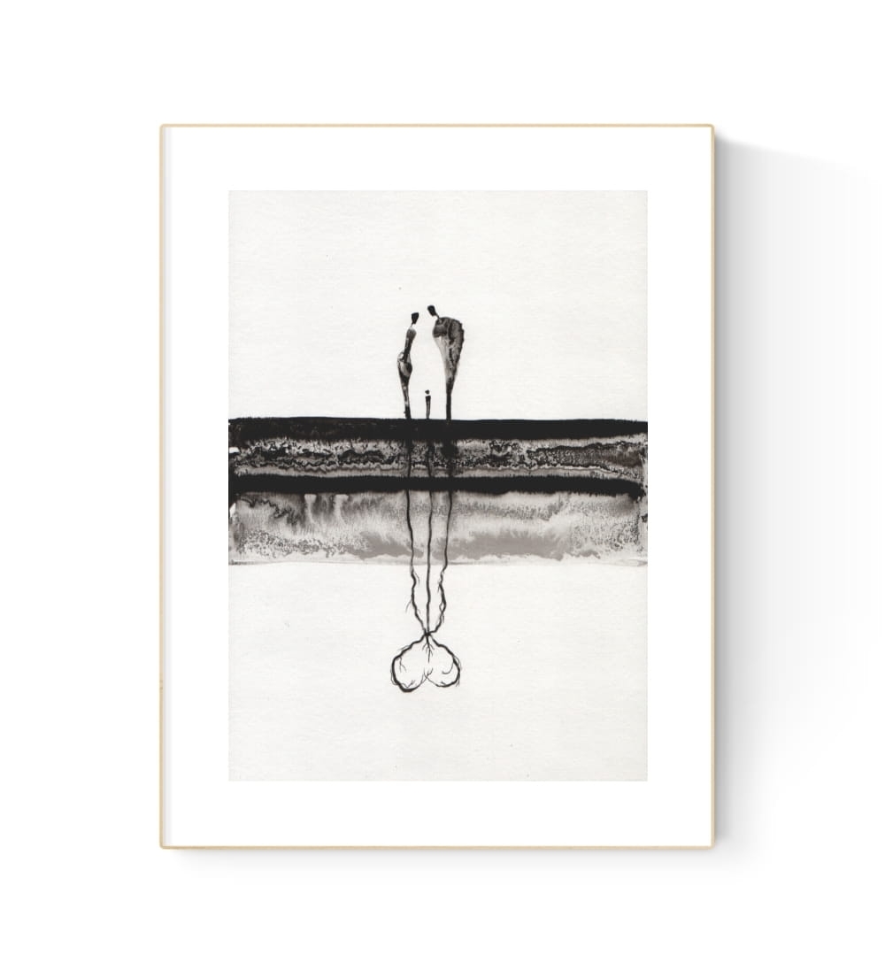 grafika 21/30 ręcznie malowana, abstrakcja