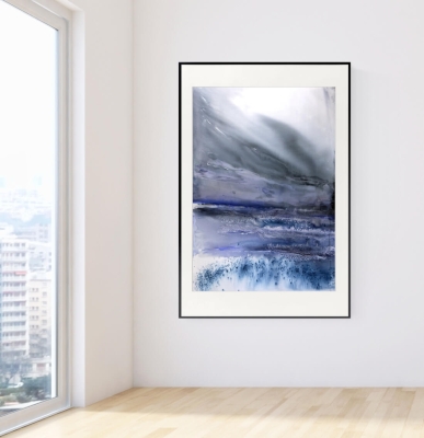 Nowoczesny obraz do salonu abstrakcja pastelowa 70x100 duża