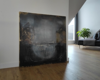 Obraz loftowy industrialny, 100x100, abstrakcja nowoczesny obraz do salonu loft