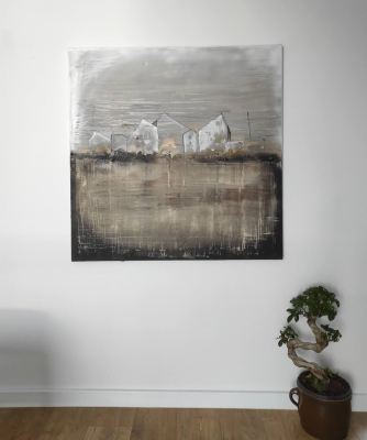 Obraz loftowy industrialny, 100x100, abstrakcja nowoczesny obraz do salonu loft
