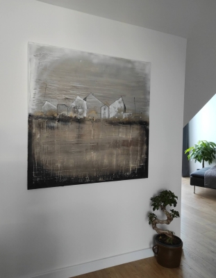 Obraz loftowy industrialny, 100x100, abstrakcja nowoczesny obraz do salonu loft