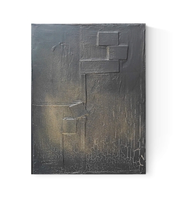 Czarne obrazy abstrakcja do salonu ze strukturą, malarstwo współczesne