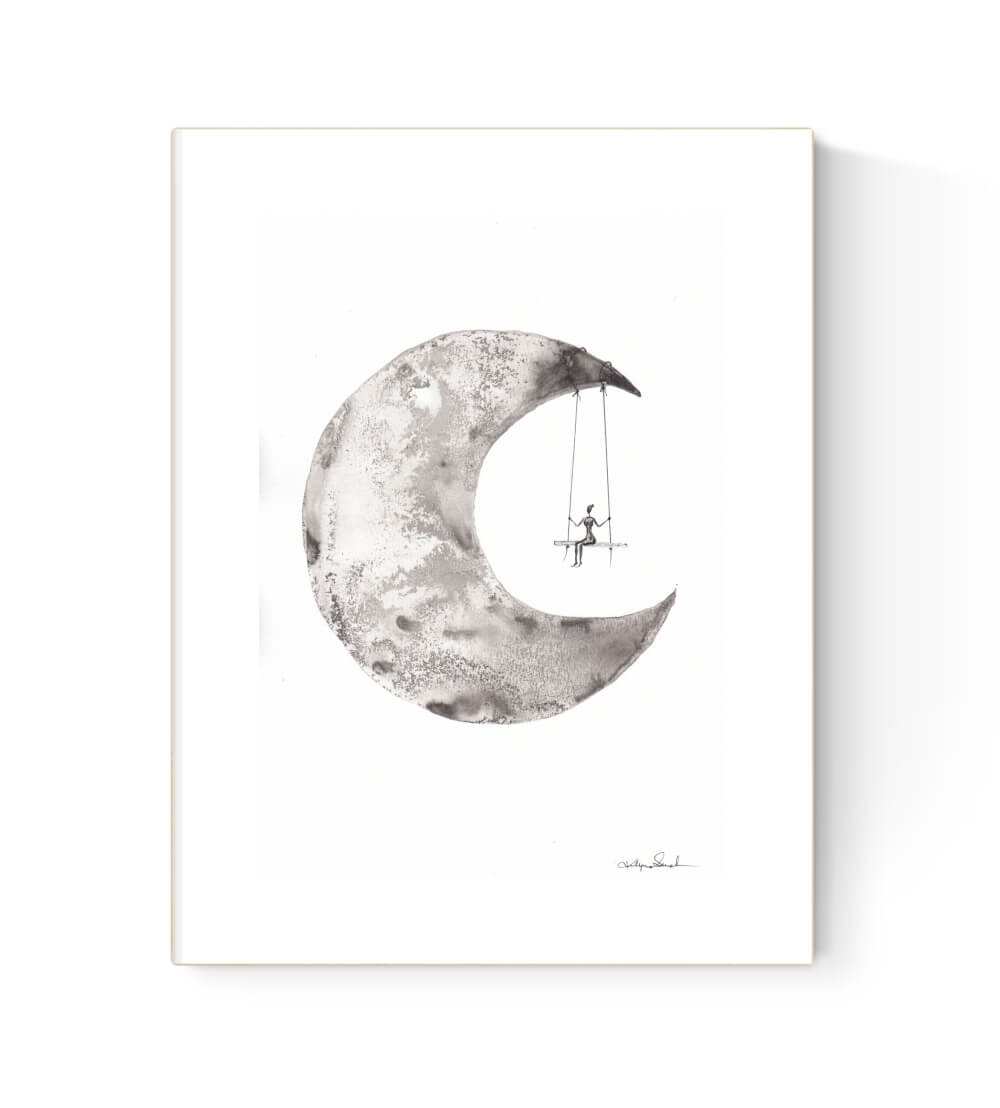 grafika 21/30 ręcznie malowana, abstrakcja