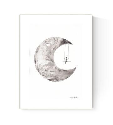 grafika 21/30 ręcznie malowana, abstrakcja