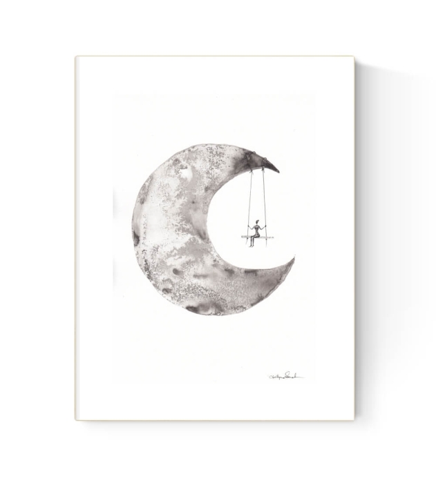 grafika 21/30 ręcznie malowana, abstrakcja