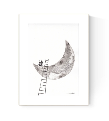 grafika 21/30 ręcznie malowana, abstrakcja