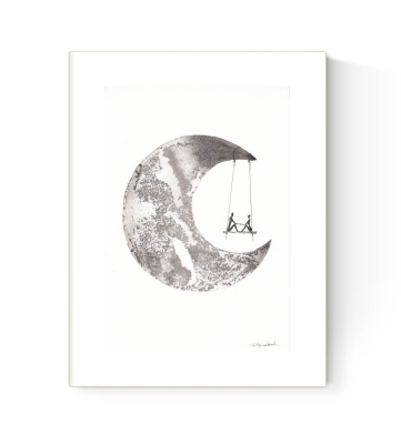 grafika 21/30 ręcznie malowana, abstrakcja