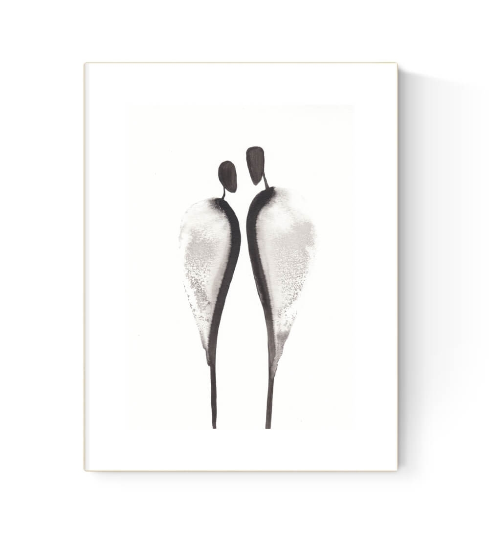 grafika 21/30 ręcznie malowana, abstrakcja