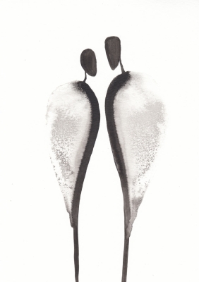 grafika 21/30 ręcznie malowana, abstrakcja