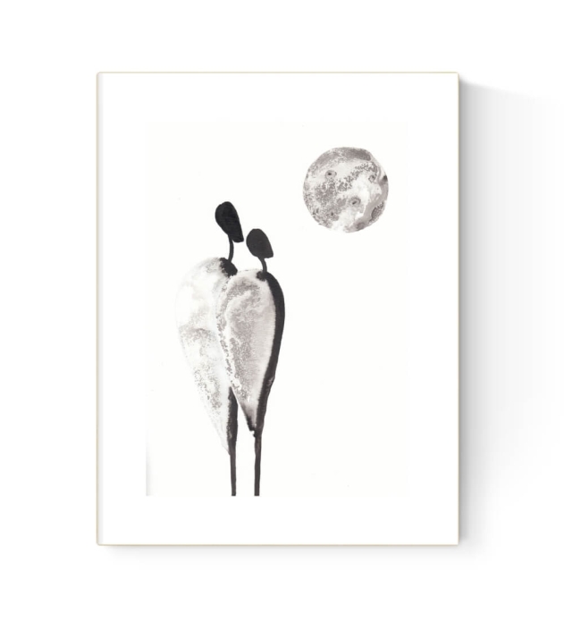grafika 21/30 ręcznie malowana, abstrakcja