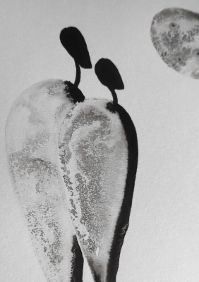 grafika 21/30 ręcznie malowana, abstrakcja